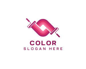 Painting Renovation Paint Roller Logo