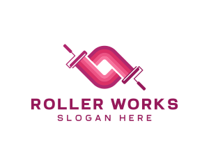 Painting Renovation Paint Roller logo design