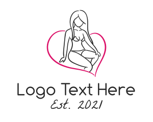Naked - Beautiful Sexy Woman logo design