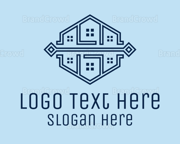 Symmetrical House Neighborhood Logo