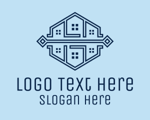 Geometrical - Symmetrical House Neighborhood logo design