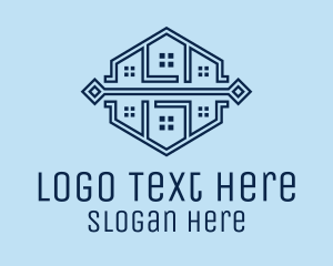 Symmetrical House Neighborhood Logo