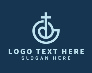 Preaching - Shell Cross Religion logo design