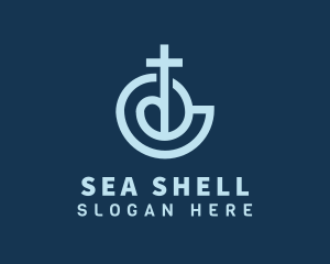 Shell Cross Religion logo design