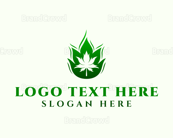 Weed Hemp Fire Logo