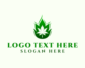 Herb - Weed Hemp Fire logo design