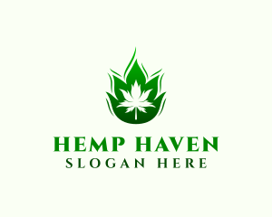 Hemp - Weed Hemp Fire logo design