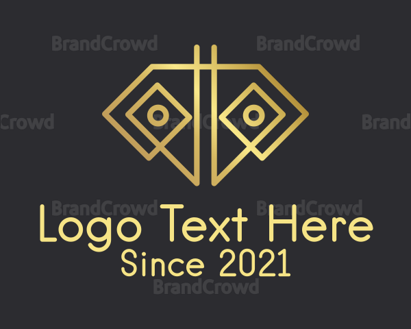 Golden Geometric Diamond Logo