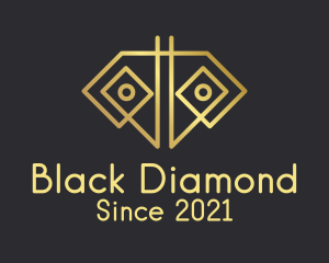 Golden Geometric Diamond logo design