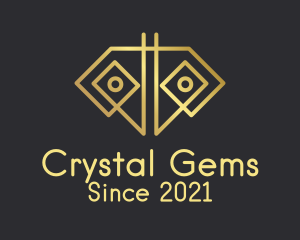 Golden Geometric Diamond logo design