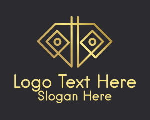 Golden Geometric Diamond Logo