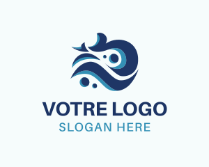 Water Reserve - Abstract Wave Swirl logo design