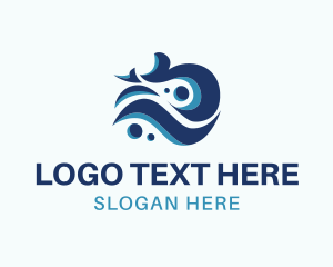 Swimming - Abstract Wave Swirl logo design