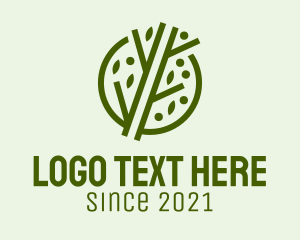 Bonsai - Green Tree Branch logo design