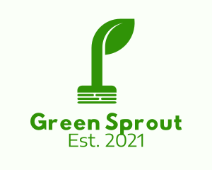 Green Seedling Sprout  logo design