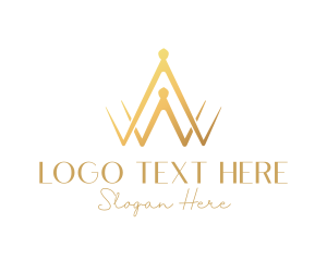 Luxurious - Gold Luxurious Crown logo design