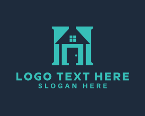 Roof - House Realty Letter H logo design