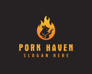 Pork Barbecue Grill logo design