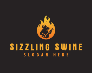 Pork - Pork Barbecue Grill logo design