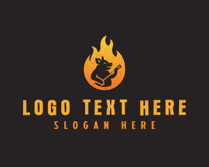 Charcoal - Pork Barbecue Grill logo design