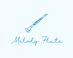 Flute - Clarinet Musical Instrument logo design