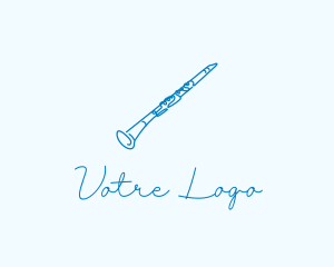 Aerophone - Clarinet Musical Instrument logo design