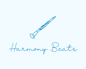 Music - Clarinet Musical Instrument logo design
