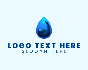 Fluid - Water Liquid Droplet logo design