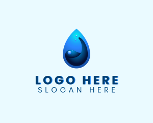 Water Supply - Water Liquid Droplet logo design