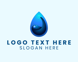 Pure - Blue Water Droplet logo design