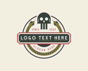 Modern - Skull Snake Poison logo design