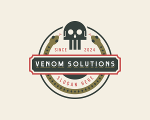 Skull Snake Poison logo design