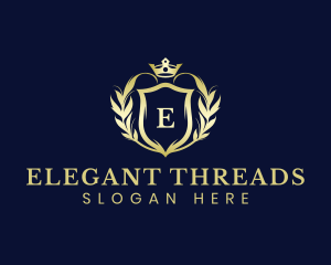 Royalty Wreath Shield logo design