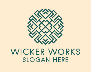 Wicker - Green Pattern Weaver logo design