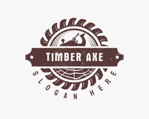 Carpentry Woodworking Log logo design