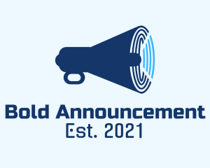 Announcement - Blue Radar Megaphone logo design