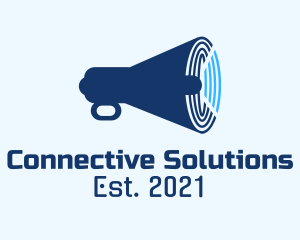 Communicate - Blue Radar Megaphone logo design