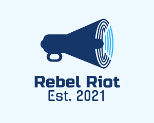 Protest - Blue Radar Megaphone logo design