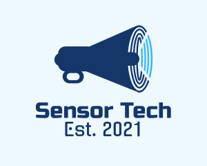 Sensor - Blue Radar Megaphone logo design