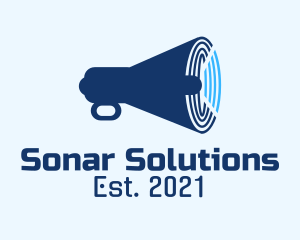 Sonar - Blue Radar Megaphone logo design