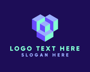 3D Cube Technology logo design