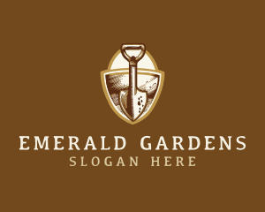 Shovel Landscaping Gardening logo design