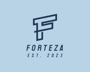 Minimalist Blue Letter F logo design