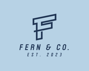 Minimalist Blue Letter F logo design