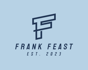 Minimalist Blue Letter F logo design