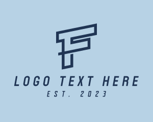 Technology - Minimalist Blue Letter F logo design