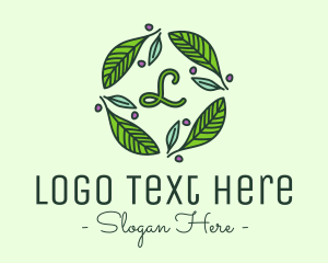 Wreath - Ornamental Green Wreath logo design