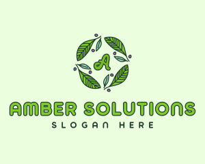 Ornamental Green Wreath logo design