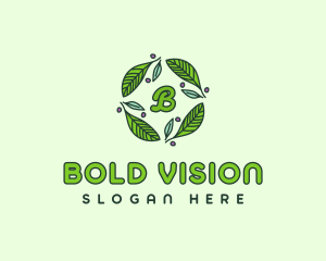 Ornamental Green Wreath logo design