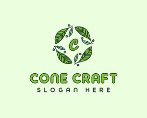 Ornamental Green Wreath logo design